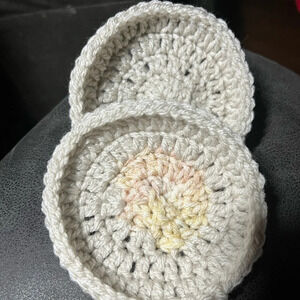 NWT Handmade, crocheted, mug hug coasters